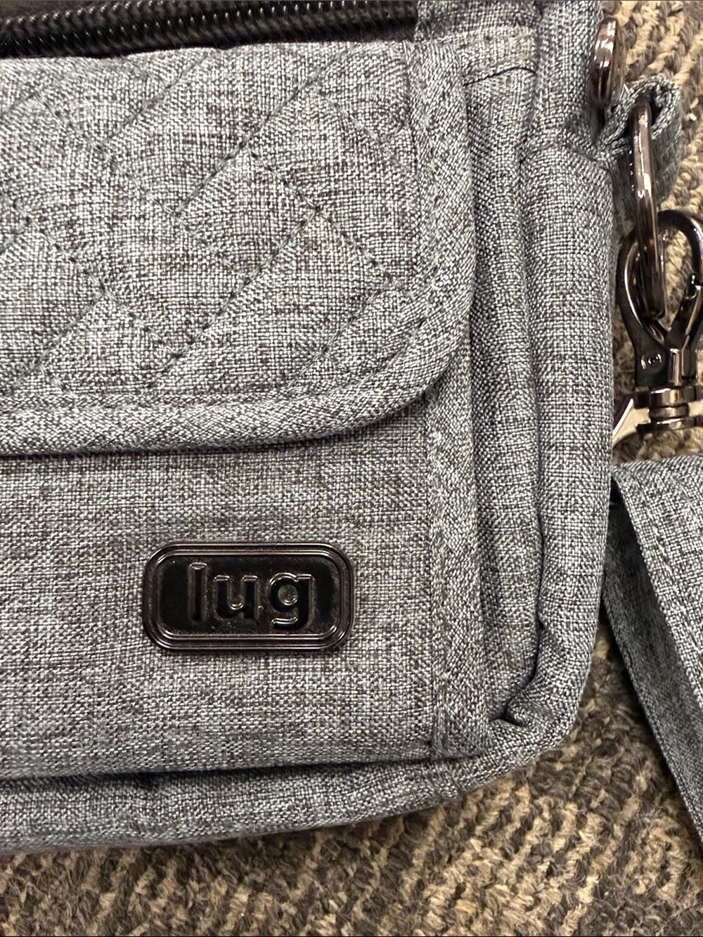Lug Switch RFID Crossbody Wallet Bag in a heather grey